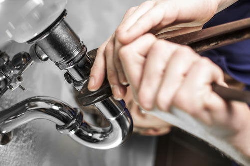 Plumber Repairing Sink Trap